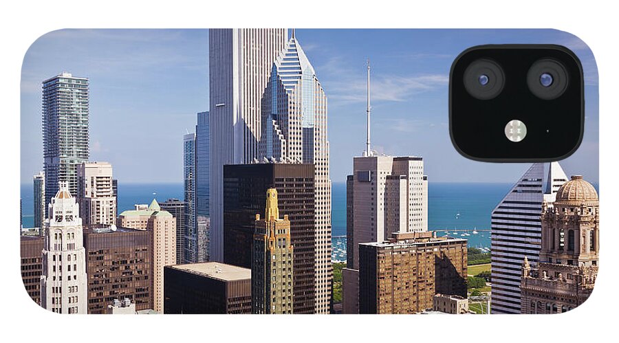 Lake Michigan iPhone 12 Case featuring the photograph Chicago Skyline Looking Towards Lake by Jeremy Woodhouse