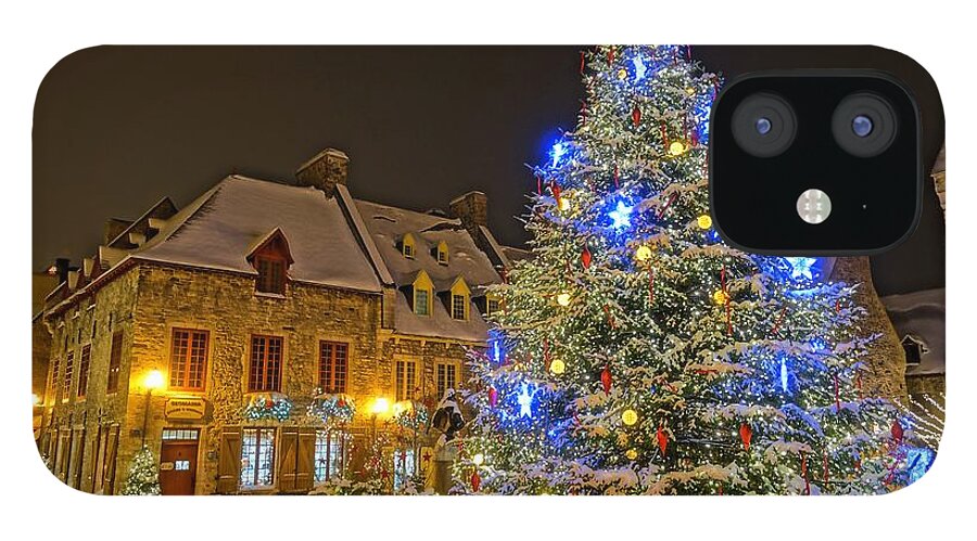 Quebec City iPhone 12 Case featuring the photograph Christmas Time in Quebec City by Patricia Caron