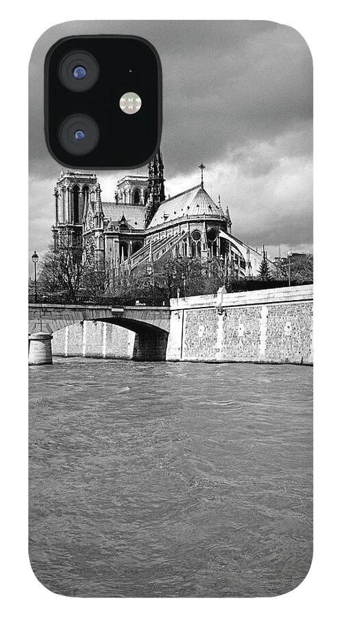 Ile-de-france iPhone 12 Case featuring the photograph Church Along A River by Murat Taner