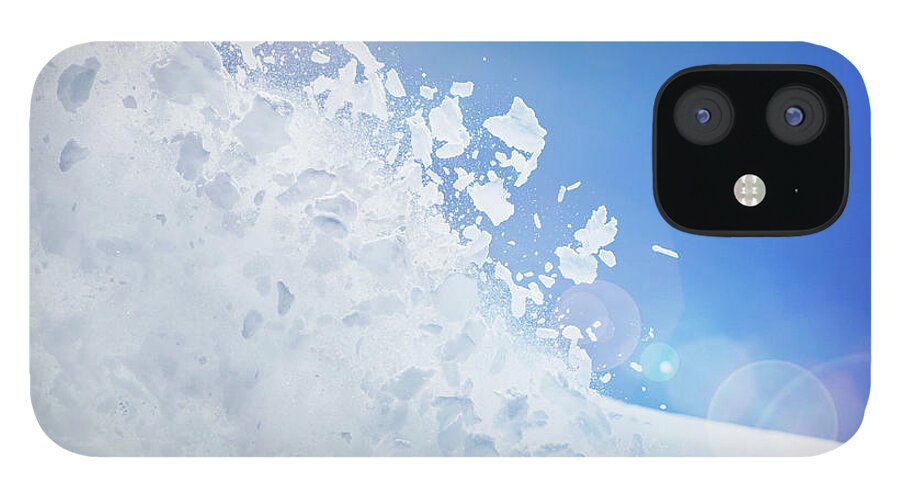 Snow iPhone 12 Case featuring the photograph Close Up Of Snow Covered Hill With by Moof