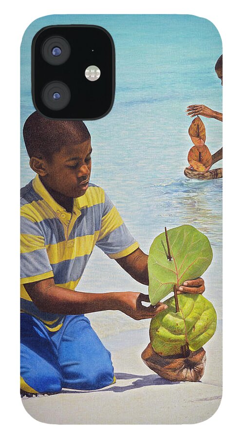 Island iPhone 12 Case featuring the painting Coconut Boats by Nicole Minnis