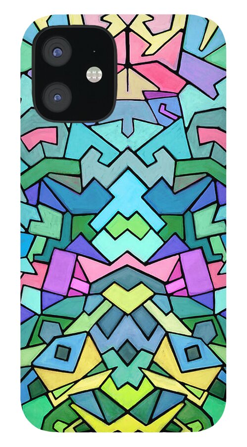 Nonobjective iPhone 12 Case featuring the digital art Cosmic Lock by James Fryer