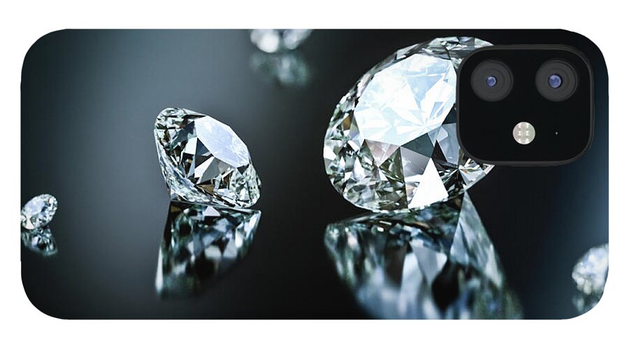 Luxury iPhone 12 Case featuring the digital art Cut Diamonds by Doug Armand
