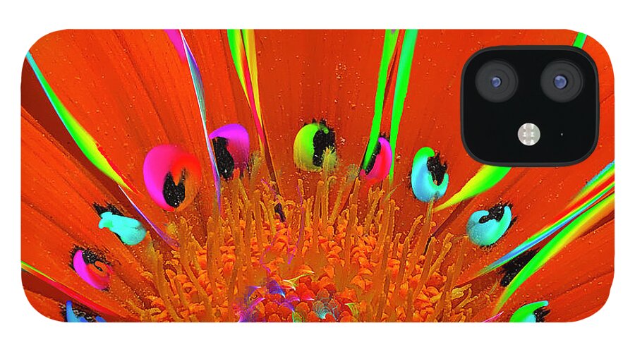 Coral iPhone 12 Case featuring the digital art Deep Coral Bloom by Cindy Greenstein