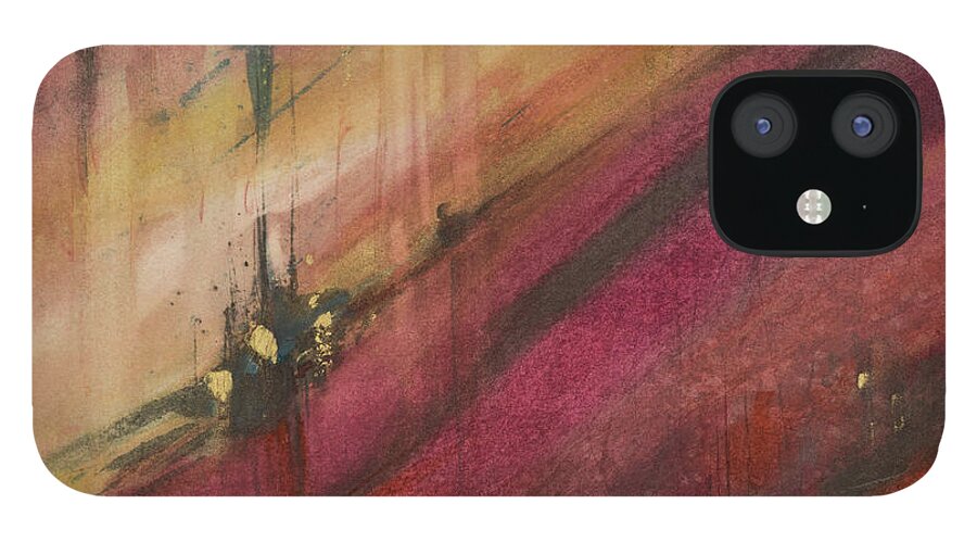 Watercolor iPhone 12 Case featuring the painting Descent by Judith Levins