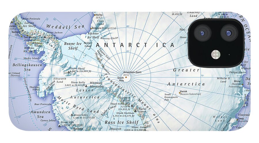 Latitude iPhone 12 Case featuring the digital art Digital Illustration Of Antarctica by Dorling Kindersley