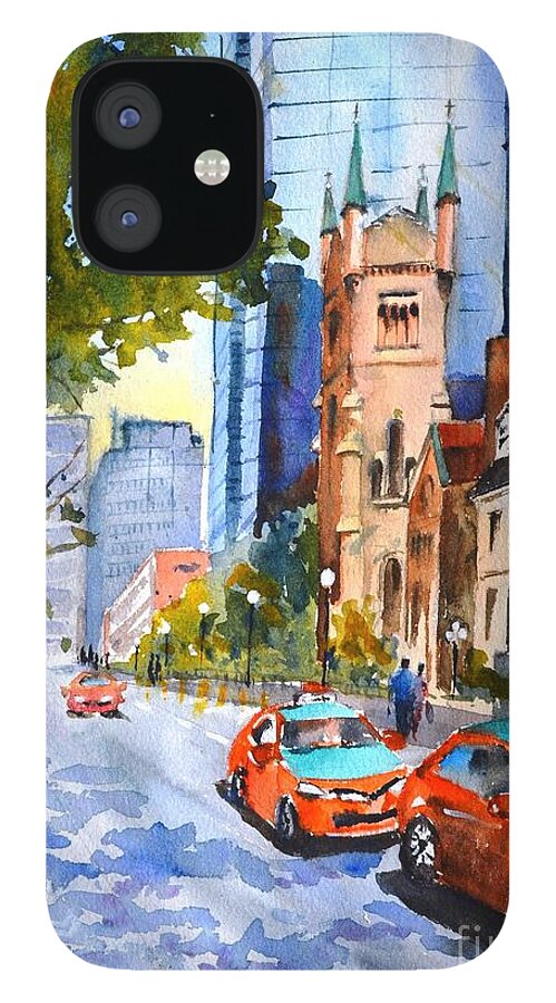 Toronto iPhone 12 Case featuring the painting Downtown Toronto by Betty M M Wong