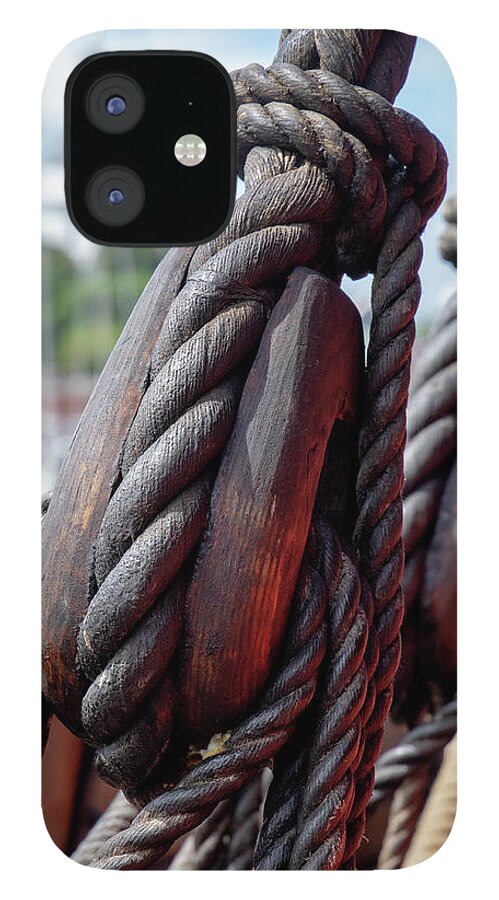Boat iPhone 12 Case featuring the photograph Draken rigging as seen in Annapolis by Karen Smale