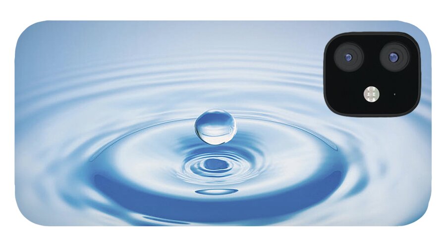 Part Of A Series iPhone 12 Case featuring the photograph Drop Of Liquid Falling Into Water by Digital Vision.