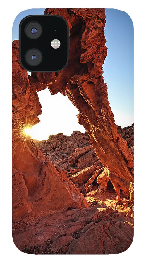 Scenics iPhone 12 Case featuring the photograph Elephant Rock In The Valley Of Fire by John Wang