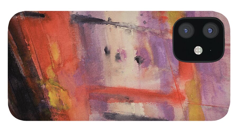 Abstract Expression iPhone 12 Case featuring the painting En Modern Vogue by Judith Levins