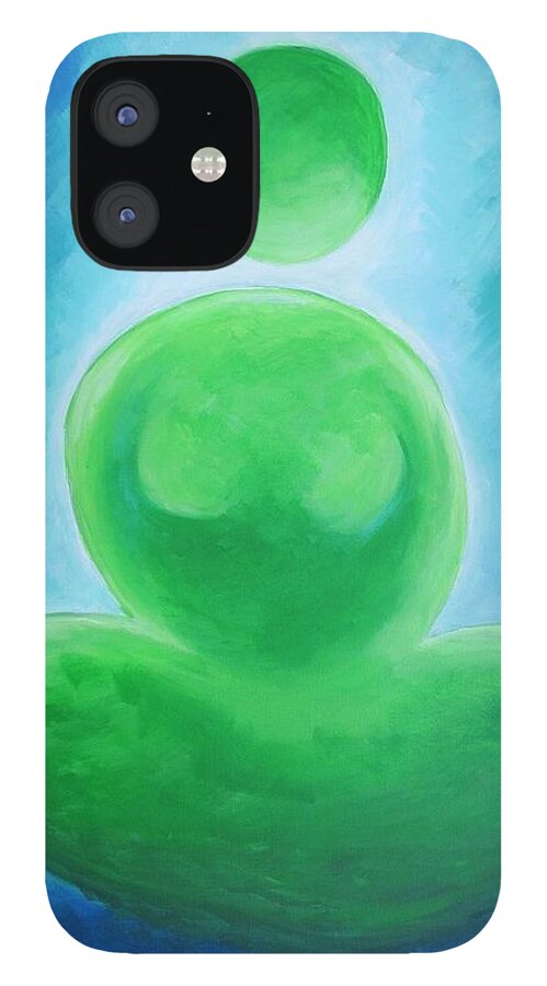 Figurative Abstract iPhone 12 Case featuring the painting Feeling... Zen by Jennifer Hannigan-Green