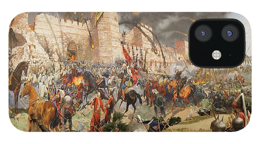 Assault iPhone 12 Case featuring the photograph Final assault and the fall of Constantinople in 1453 by Steve Estvanik