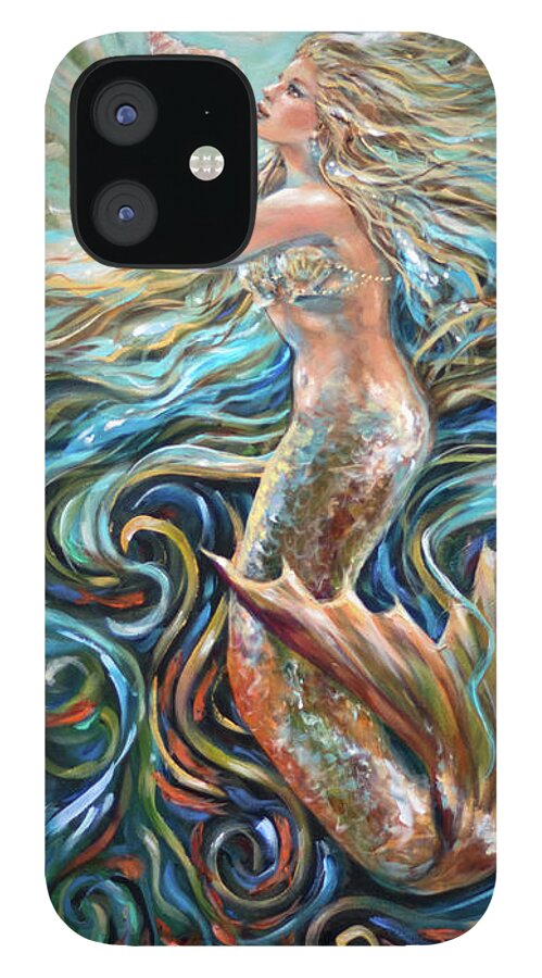 Ocean iPhone 12 Case featuring the painting Finding Treasure by Linda Olsen