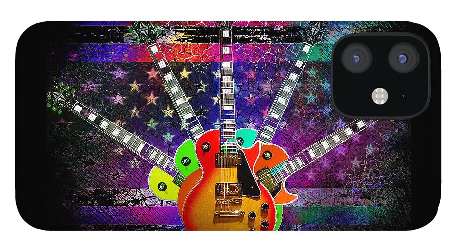 Guitar iPhone 12 Case featuring the photograph Five Guitars by Guitarwacky Fine Art