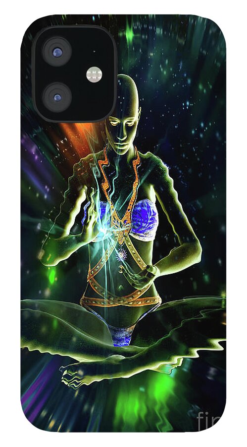 Space iPhone 12 Case featuring the digital art Fluidic Space by Shadowlea Is