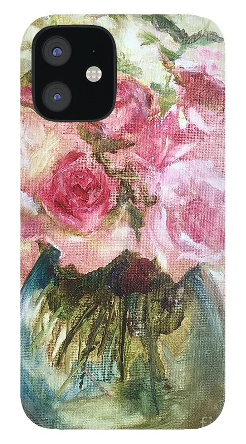 Flowers iPhone 12 Case featuring the painting Special Friends... by Lizzy Forrester