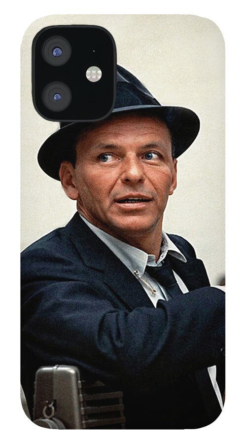 Sinatra iPhone 12 Case featuring the photograph Frank Sinatra at Capitol Records, 1953 by Doc Braham
