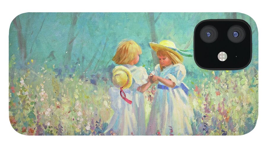 Flowers iPhone 12 Case featuring the painting Friendship by Carolyne Hawley