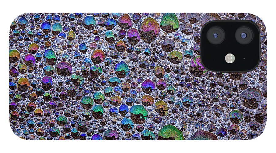Physical Structure iPhone 12 Case featuring the photograph Froth And Bubbles Of Air Reflecting by Mint Images - Art Wolfe