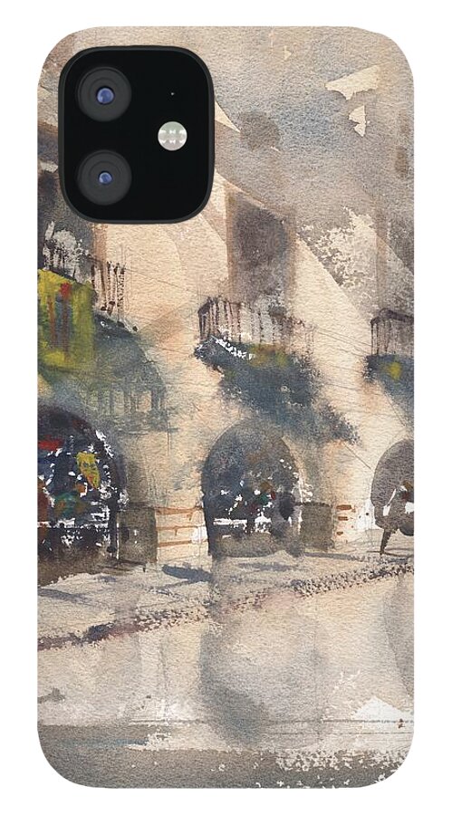 Tampa iPhone 12 Case featuring the painting Girona Arches by Gaston McKenzie