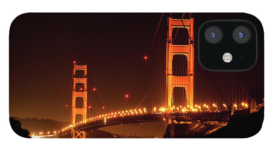 Scenics iPhone 12 Case featuring the photograph Golden Gate Bridge At Night by Imaginegolf