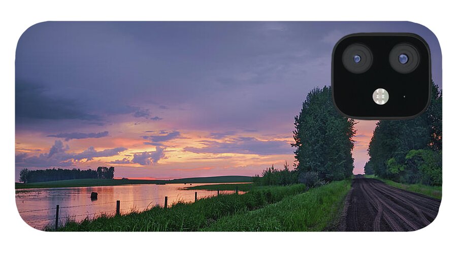 Prairie iPhone 12 Case featuring the photograph Golden Sunset Near Westlock by Dan Jurak