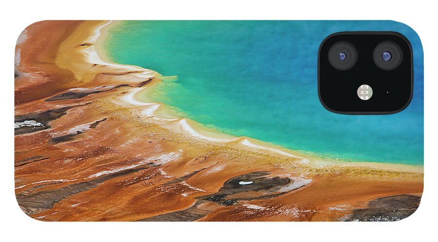 Scenics iPhone 12 Case featuring the photograph Grand Prismatic Spring, Yellowstone by Mint Images - Art Wolfe