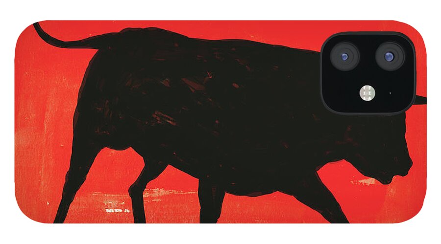 Bull Market iPhone 12 Case featuring the digital art Graphic Bull Illustration by Don Bishop