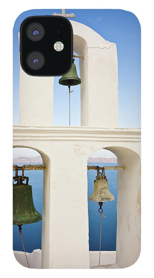 Greek Culture iPhone 12 Case featuring the photograph Greek Triple Church Bell Tower by Arturbo