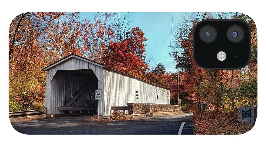 Covered iPhone 12 Case featuring the photograph Green Sergeant's Covered Bridge by Mark Miller