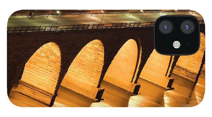 Pedestrian iPhone 12 Case featuring the photograph Historic Stone Arch Bridge Over The by Jimkruger