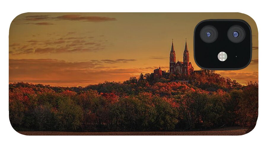 Church iPhone 12 Case featuring the photograph Holy Hill Sunrise Panorama by Dale Kauzlaric