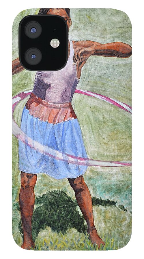  iPhone 12 Case featuring the painting Hula Hoop by Nicole Minnis