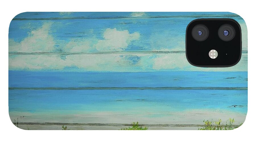 Caribbean Sea iPhone 12 Case featuring the painting I Love The Beach 1 by Kenneth Harris
