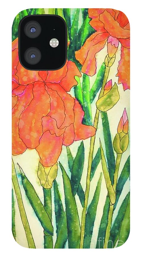 Barrieloustark iPhone 12 Case featuring the painting I See Iris by Barrie Stark