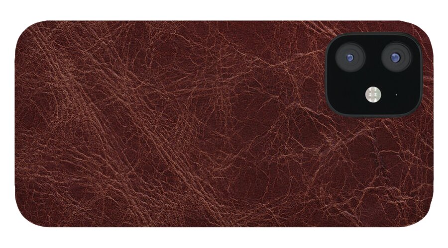 Hiding iPhone 12 Case featuring the photograph Image Of Severly Grained Leather by Billnoll
