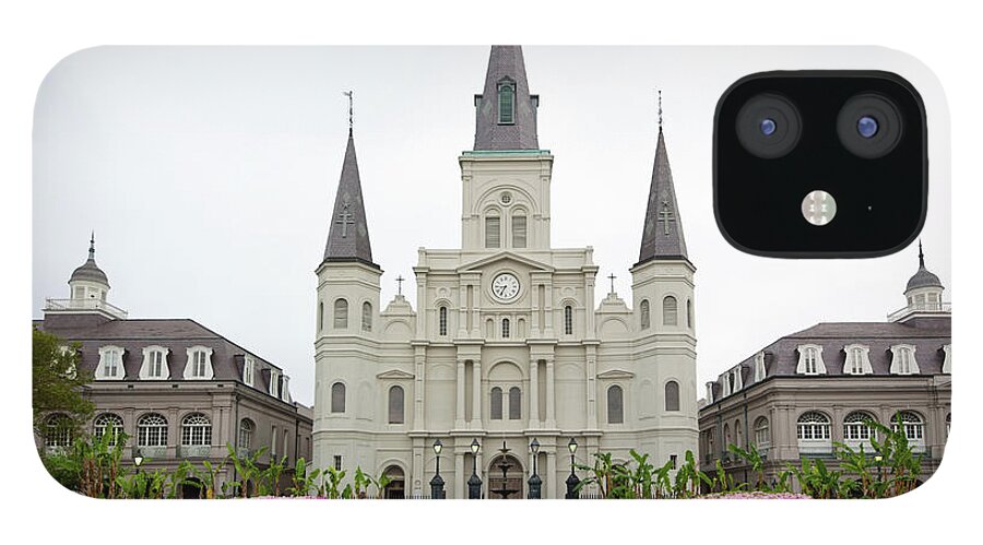 Statue iPhone 12 Case featuring the photograph Jackson Square New Orleans by Akajeff