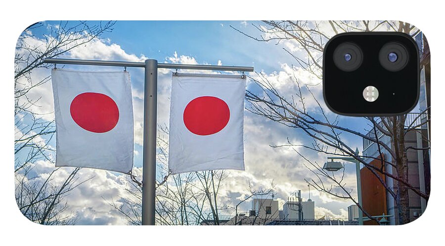 Buildings iPhone 12 Case featuring the photograph Japanese Flag 1 by Bill Chizek