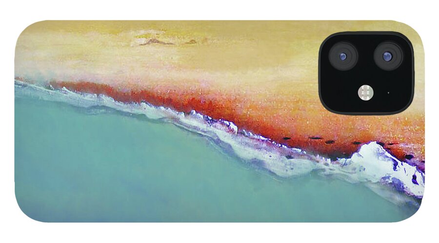 Abstract iPhone 12 Case featuring the mixed media Just Beachy 300 by Sharon Williams Eng
