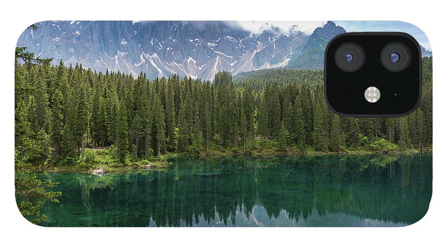 Nature iPhone 12 Case featuring the photograph Karersee and Latemar by Andreas Levi