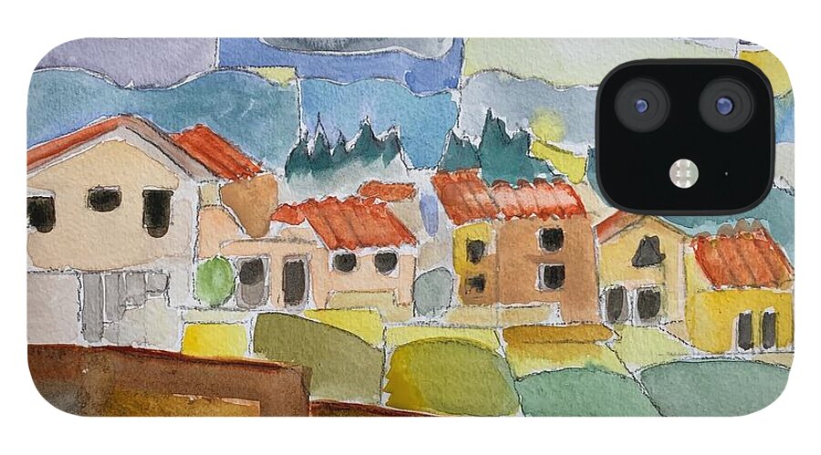 Laguna Del Sol iPhone 12 Case featuring the painting Laguna del Sol Houses Design by Suzanne Giuriati Cerny