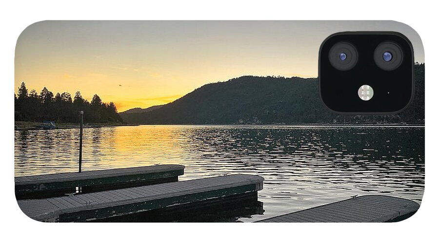Yellow iPhone 12 Case featuring the photograph Lake Dock by Kevin Bergen
