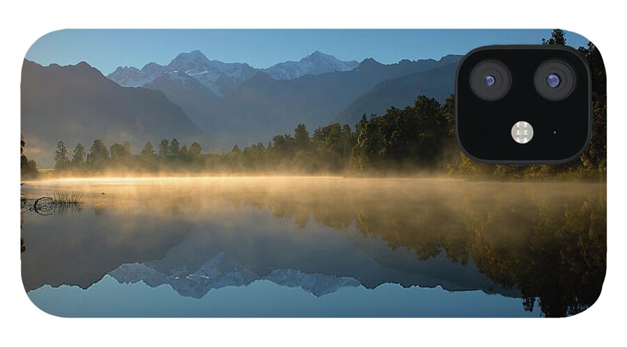 Lake Matheson iPhone 12 Case featuring the photograph Lake Matheson Morning by Peter Kennett