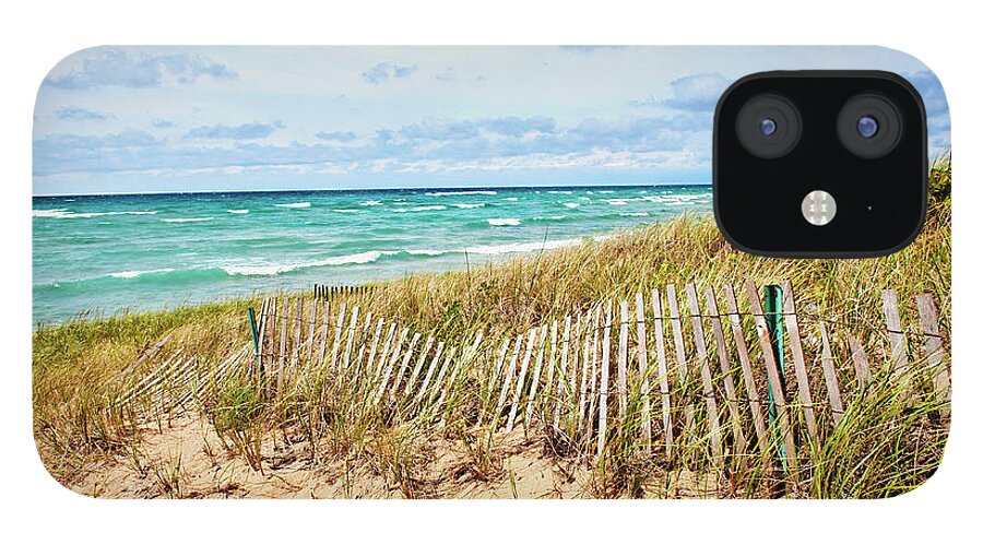 Lake Michigan iPhone 12 Case featuring the photograph Lake Michigan Beachcombing by Jill Love