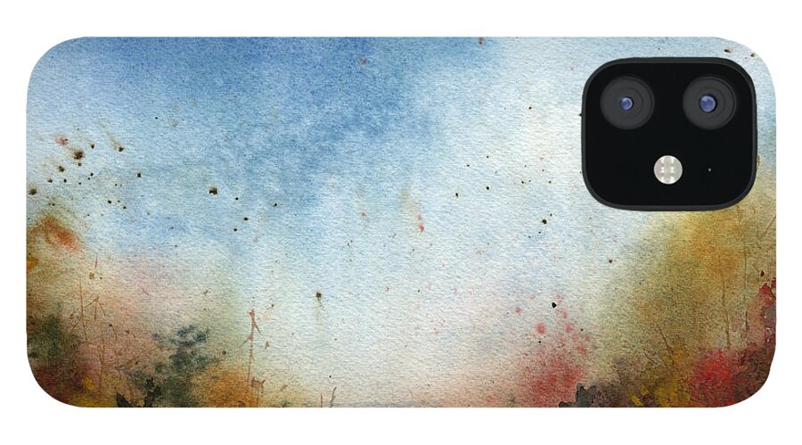 Fall Watercolour iPhone 12 Case featuring the painting Lake Superior Fall Colors by Sean Seal