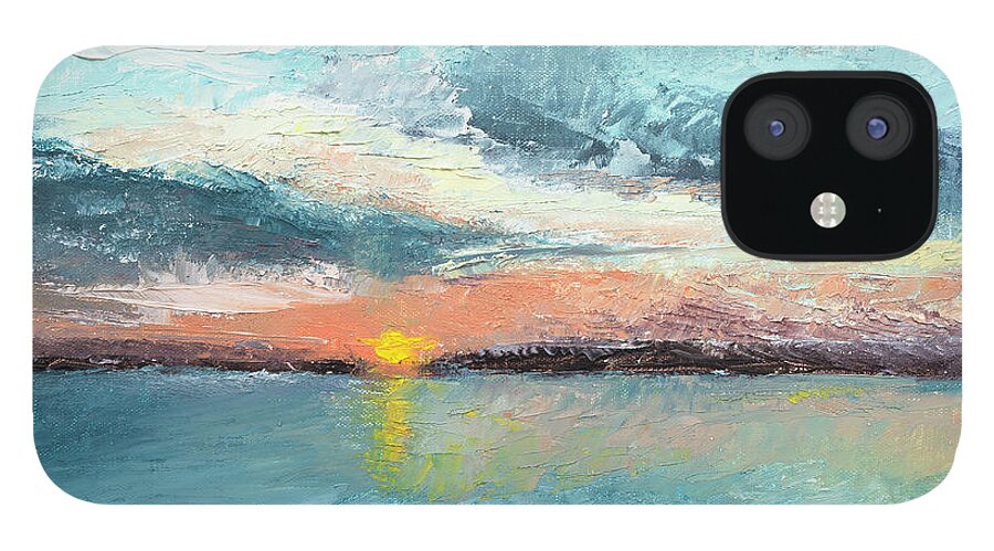 Oil iPhone 12 Case featuring the painting Last Light by Stacy Abbott