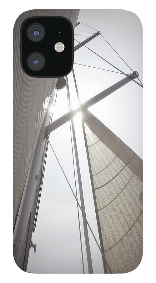 Outdoors iPhone 12 Case featuring the photograph Looking Up To Full Sails, Backlit by Siri Stafford