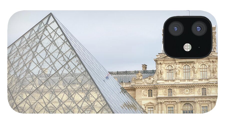 Louvre Palace And Pyramid Ii iPhone 12 Case featuring the photograph Louvre Palace And Pyramid II by Cora Niele
