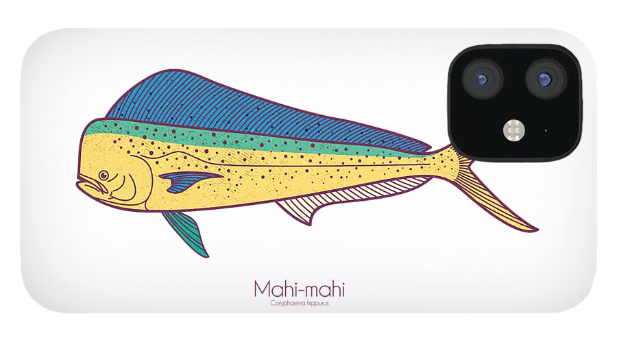 Mahi-mahi iPhone 12 Case featuring the digital art Mahi-mahi by Kevin Putman